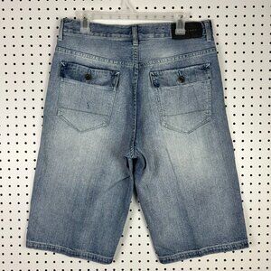 Sean John 90s Baggy Jean Shorts 32 Flap Pocket Hip Hop Skater Punk Jorts Blue
